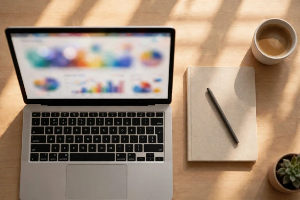 Guide to the Google Ads mistakes small businesses make, analytics dashboard on a laptop